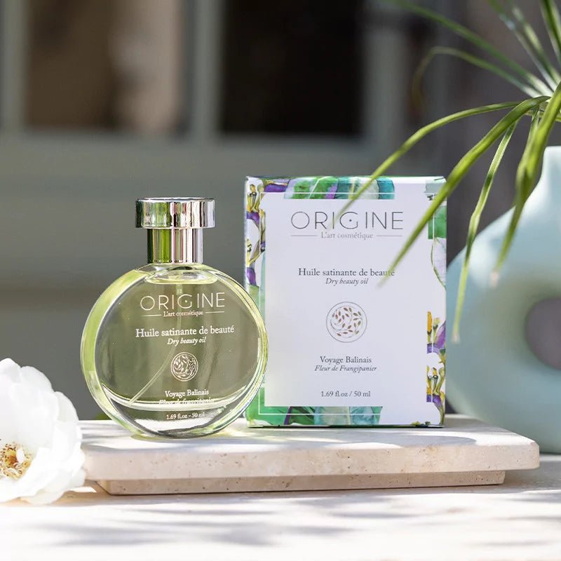Huile satinante de beauté à la Fleur de Frangipanier - Origine Cosmétiques BeLux