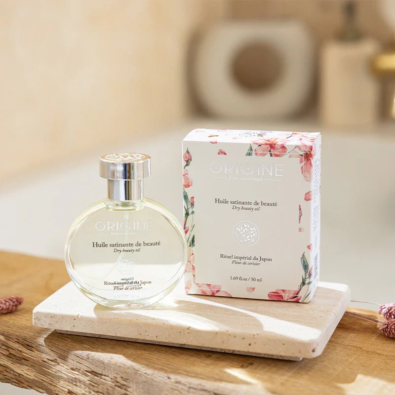 Huile satinante de beauté aux extraits de Fleurs de cerisier - Origine Cosmétiques BeLux