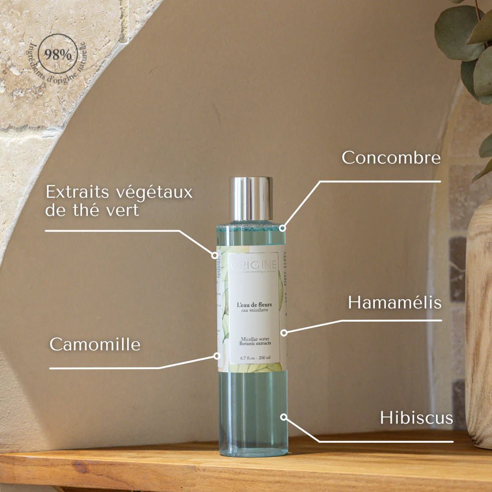 L&#39;Eau de Fleurs - Eau Micellaire - Origine Cosmétiques Belgique Luxembourg